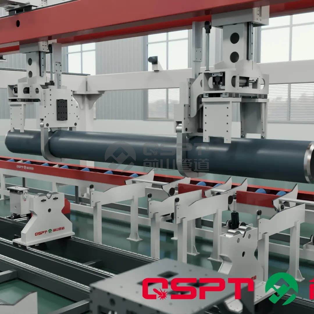Large caliber pipe mechanical arm lifting system